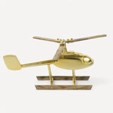Altın & Ahşap Dekoratif Helikopter