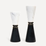 Marble Conic Büyük Mumluk Silver