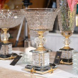 Clear Gold Ayaklı Derin Kristal Dekor Kase