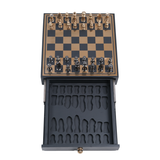 Çekmeceli Siyah & Altın Satranç Seti