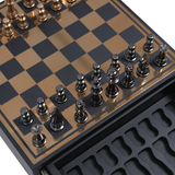 Çekmeceli Siyah & Altın Satranç Seti