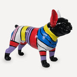 ColorPup Çizgili Bulldog Dekoratif Biblo 39cm