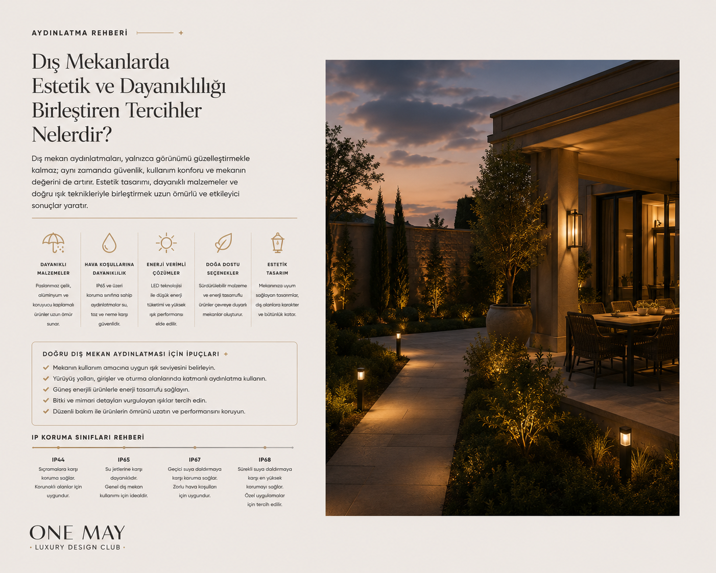 Dış mekanlarda estetik ve dayanıklılığı birleştiren tercihler nelerdir?