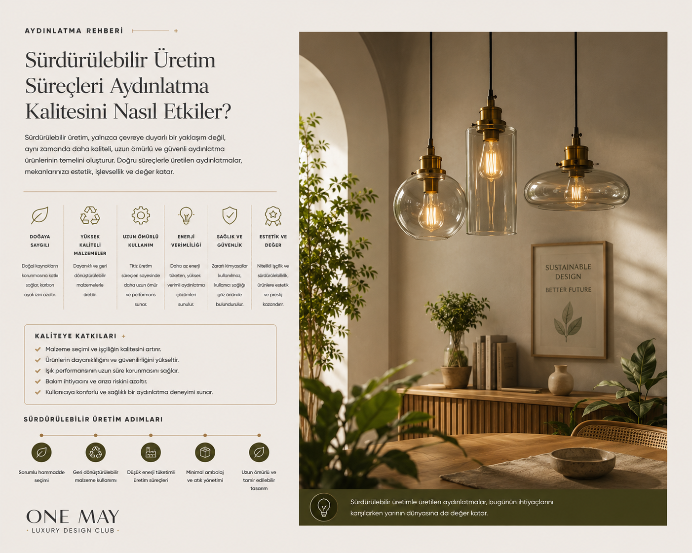 Sürdürülebilir üretim süreçleri aydınlatma kalitesini nasıl etkiler?