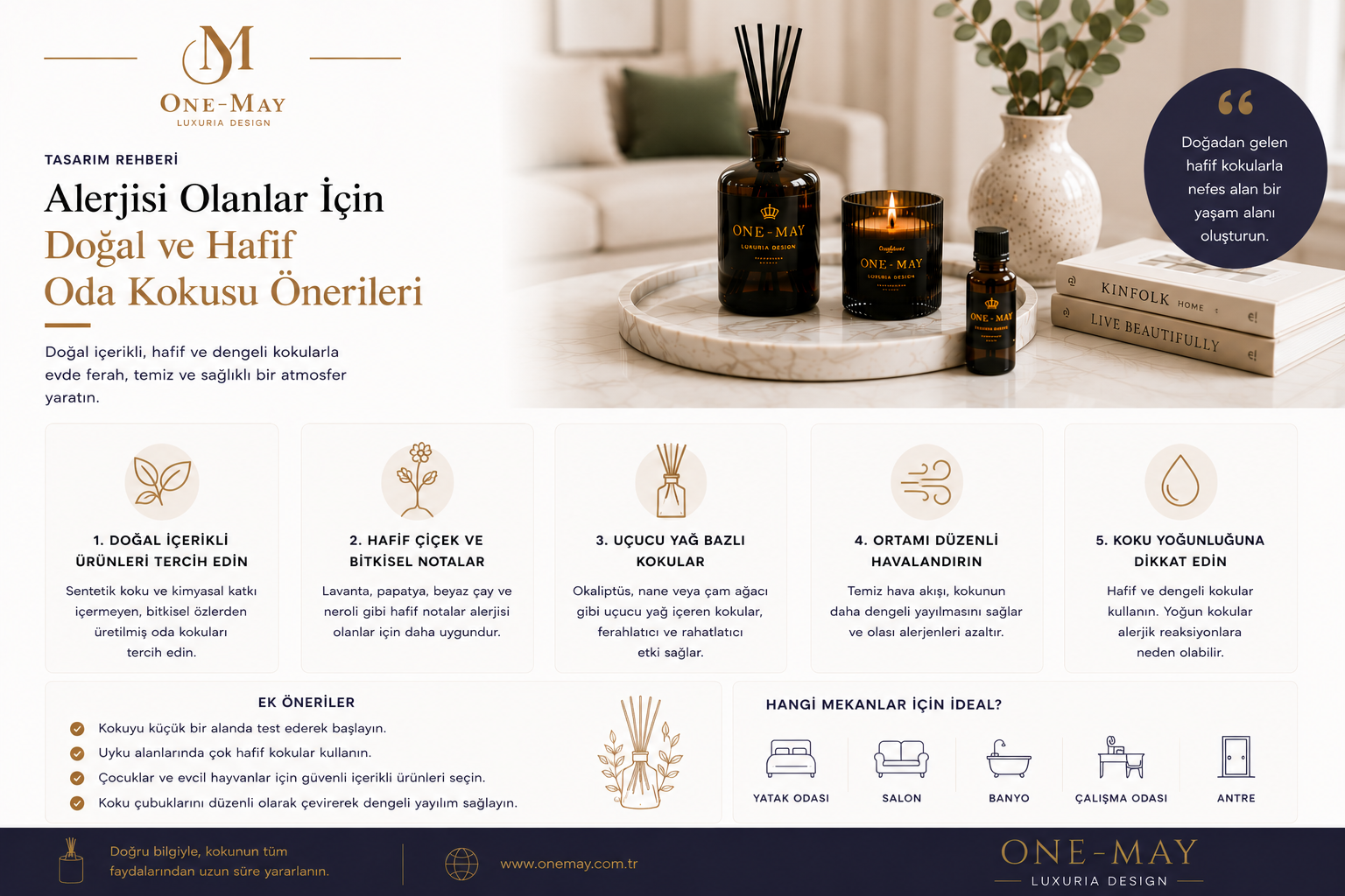 Alerjisi Olanlar İçin Doğal ve Hafif Oda Kokusu Önerileri