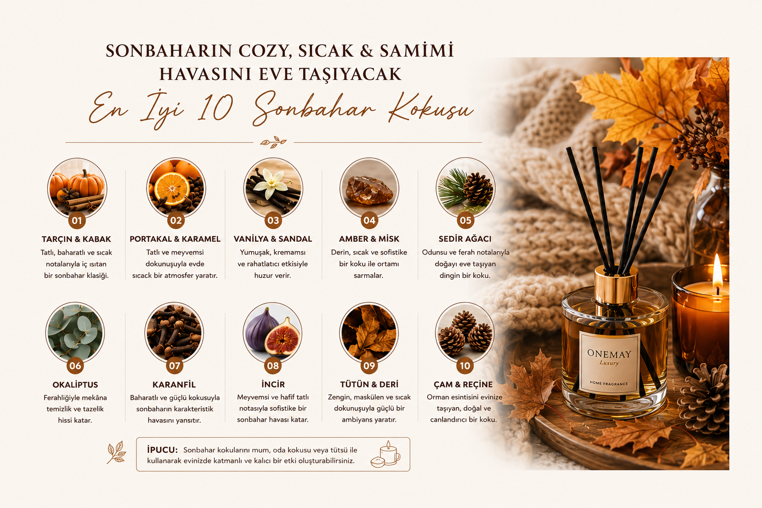 Sonbaharın Cozy (Sıcak/Samimi) Havasını Eve Taşıyacak En İyi Sonbahar Kokul...