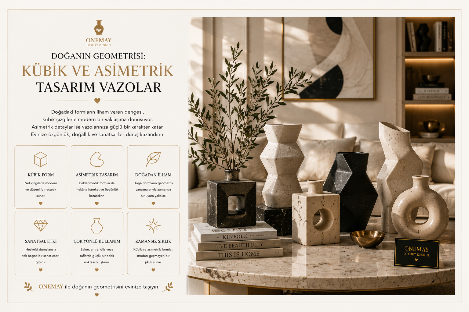 Doğanın Geometrisi: Kübik ve Asimetrik Tasarım Vazolar