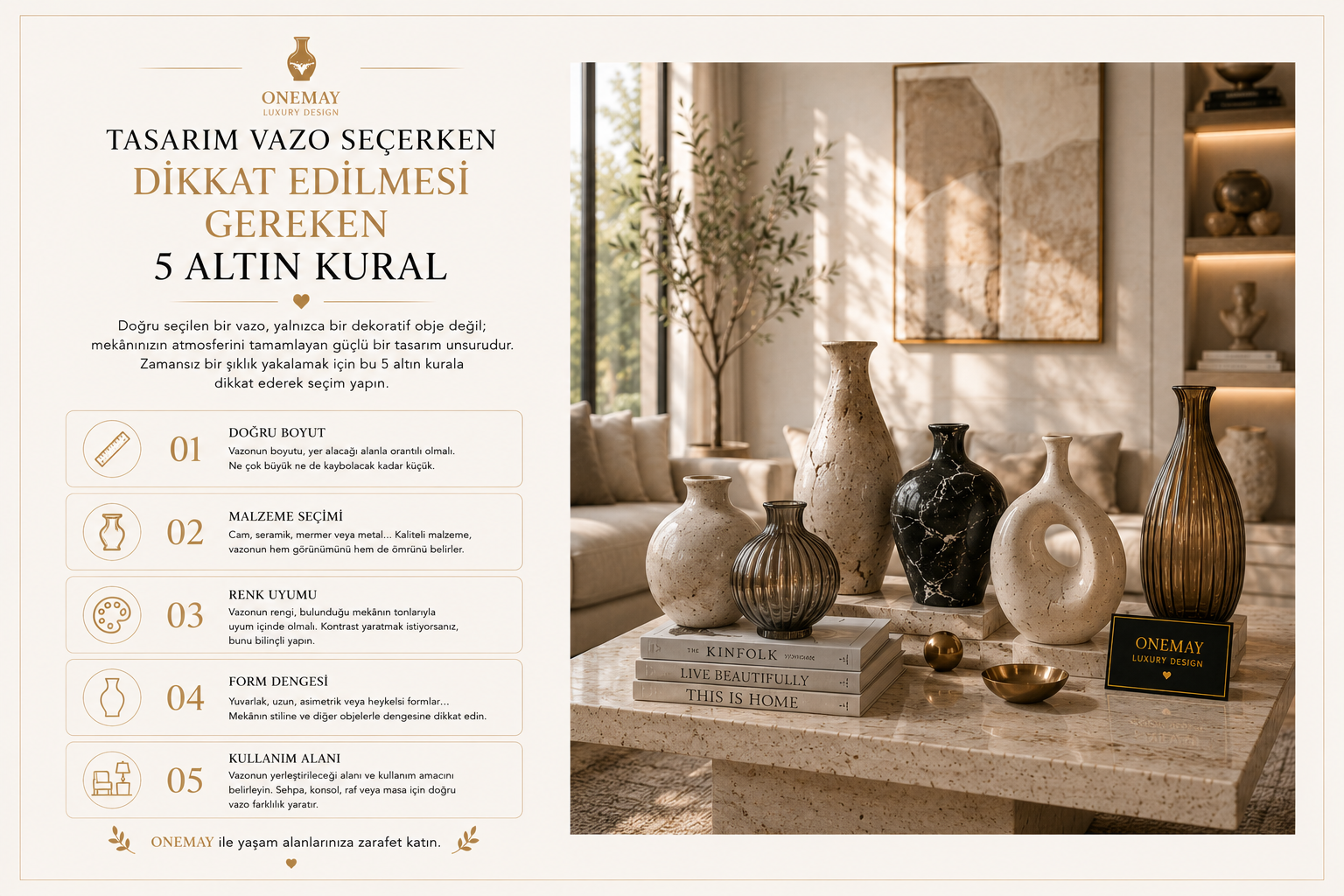 Tasarım Vazo Seçerken Dikkat Edilmesi Gereken 5 Altın Kural