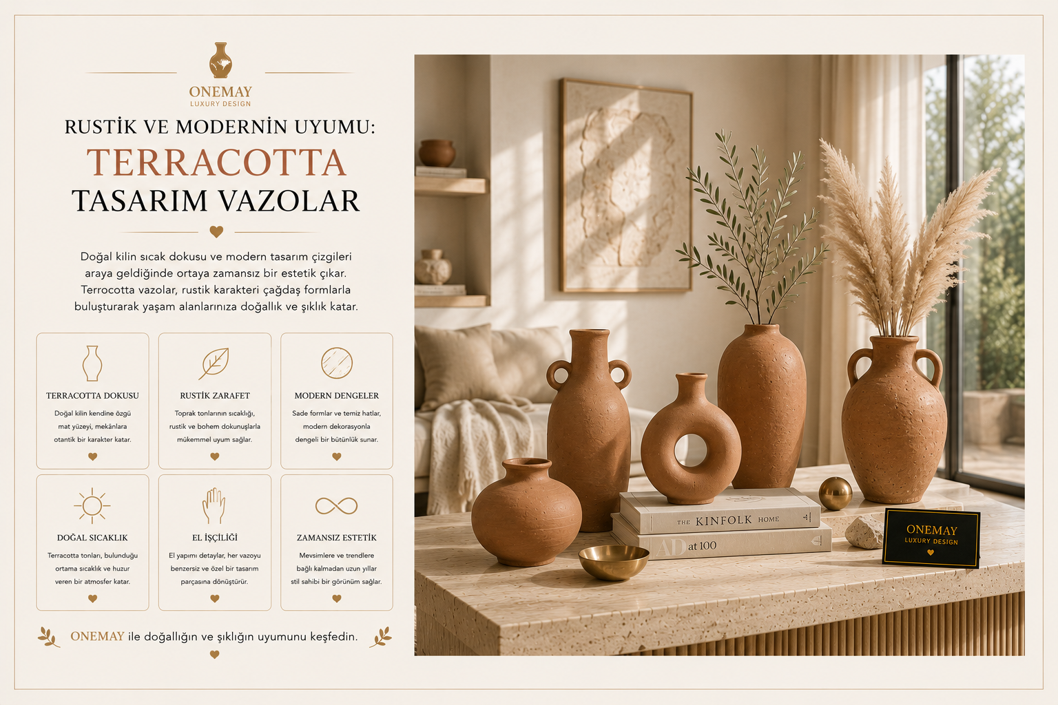 Rustik ve Modernin Uyumu: Terracotta Tasarım Vazolar