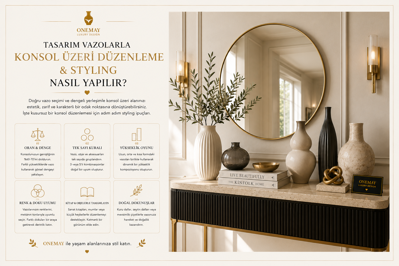 Tasarım Vazolarla Konsol Üzeri Düzenleme (Styling) Nasıl Yapılır?