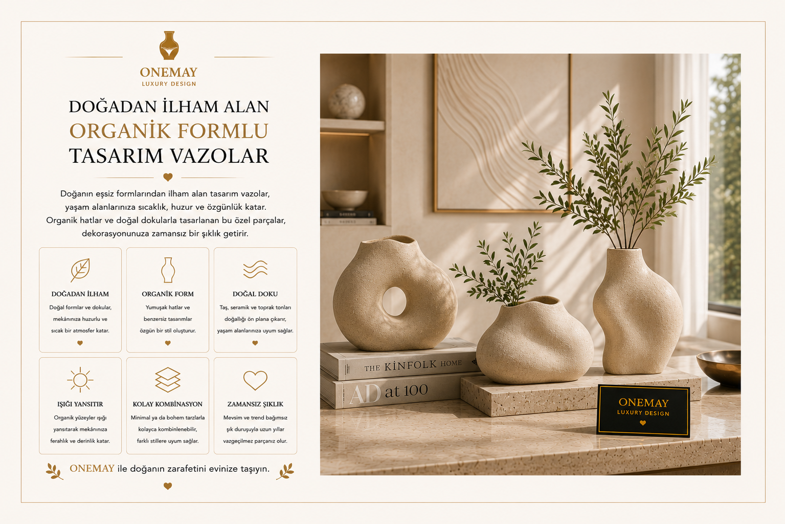 Doğadan İlham Alan Organik Formlu Tasarım Vazolar