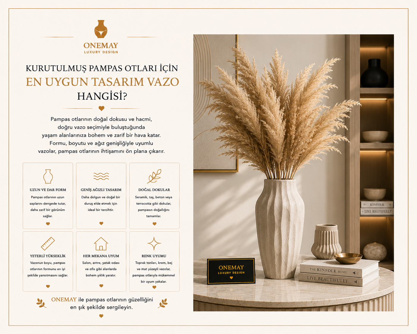 Kurutulmuş Pampas Otları İçin En Uygun Tasarım Vazo Hangisi?