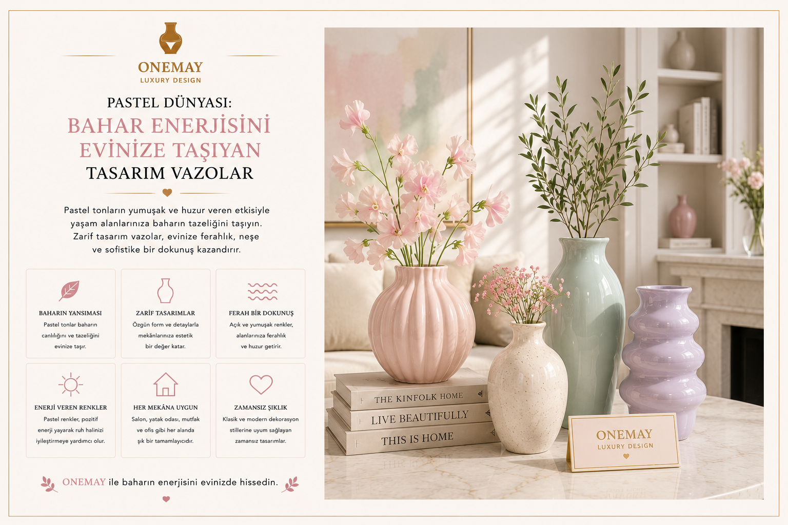 Pastel Dünyası: Bahar Enerjisini Evinize Taşıyan Tasarım Vazolar