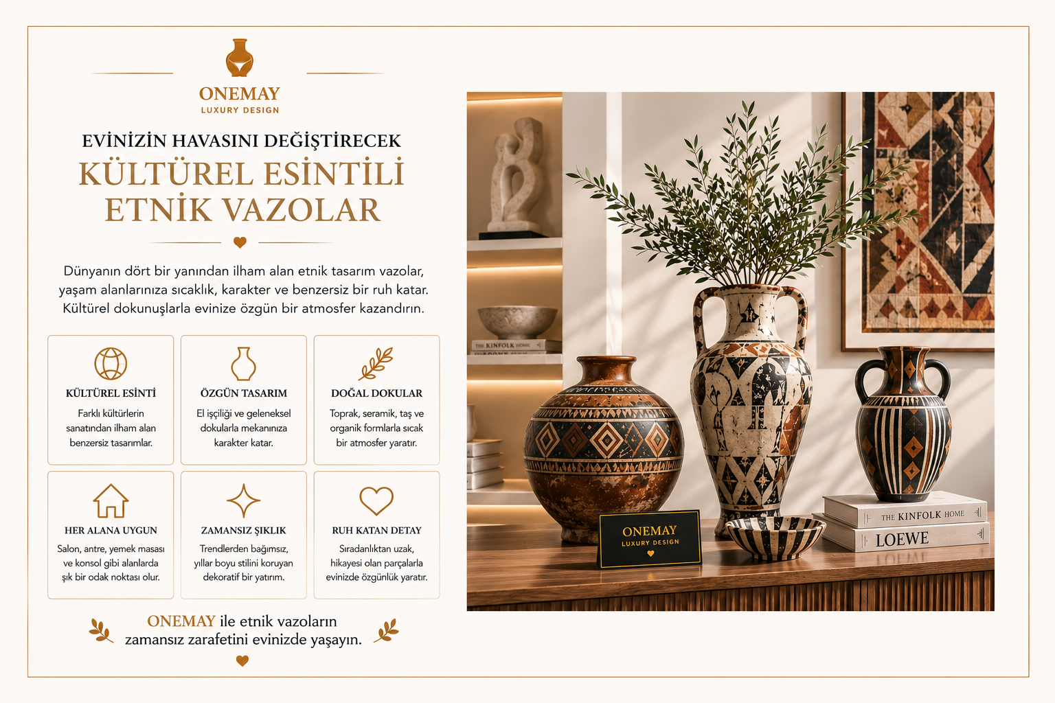 Evinizin Havasını Değiştirecek Kültürel Esintili Etnik Vazolar