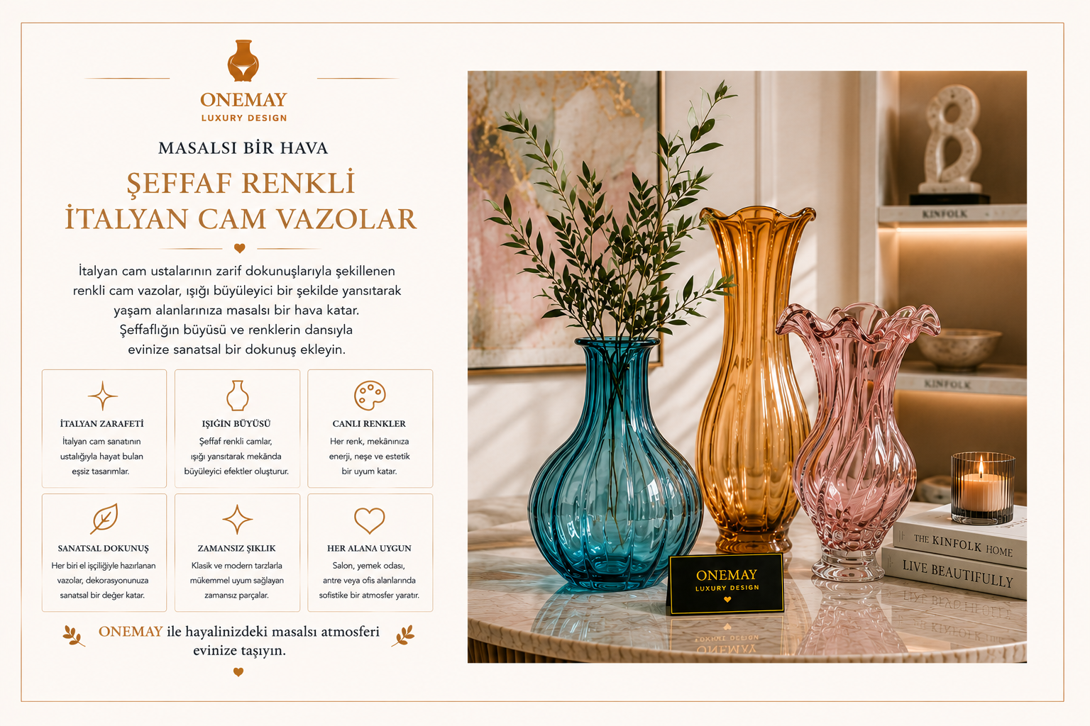 Masalsı Bir Hava: Şeffaf Renkli İtalyan Cam Vazolar