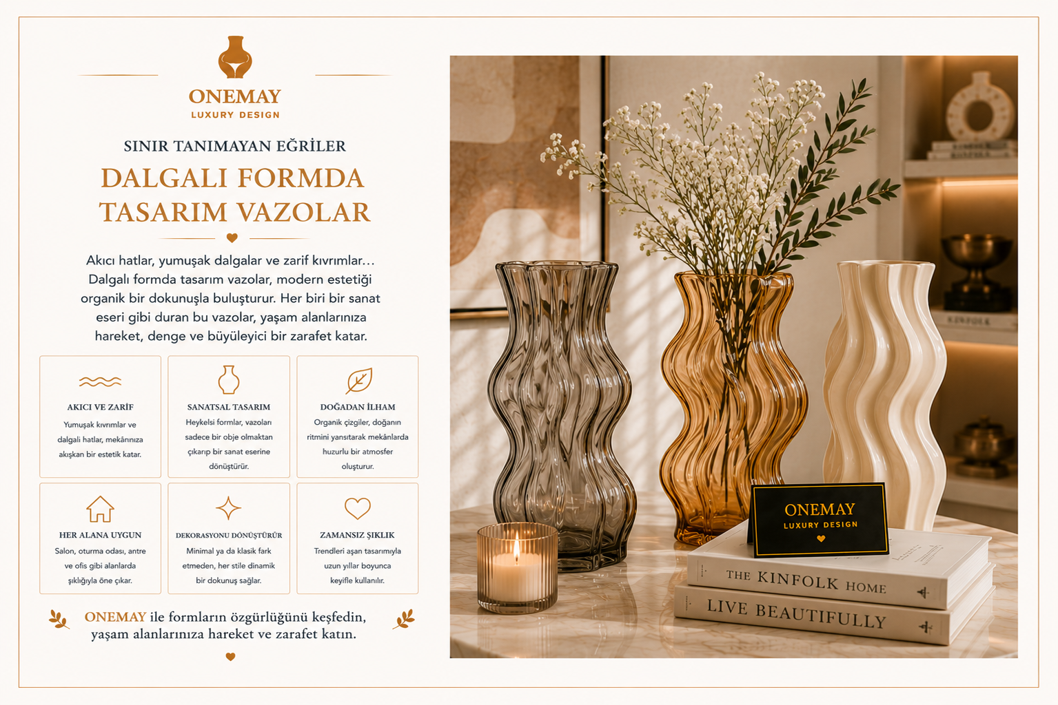 Sınır Tanımayan Eğriler: Dalgalı Formda Tasarım Vazolar