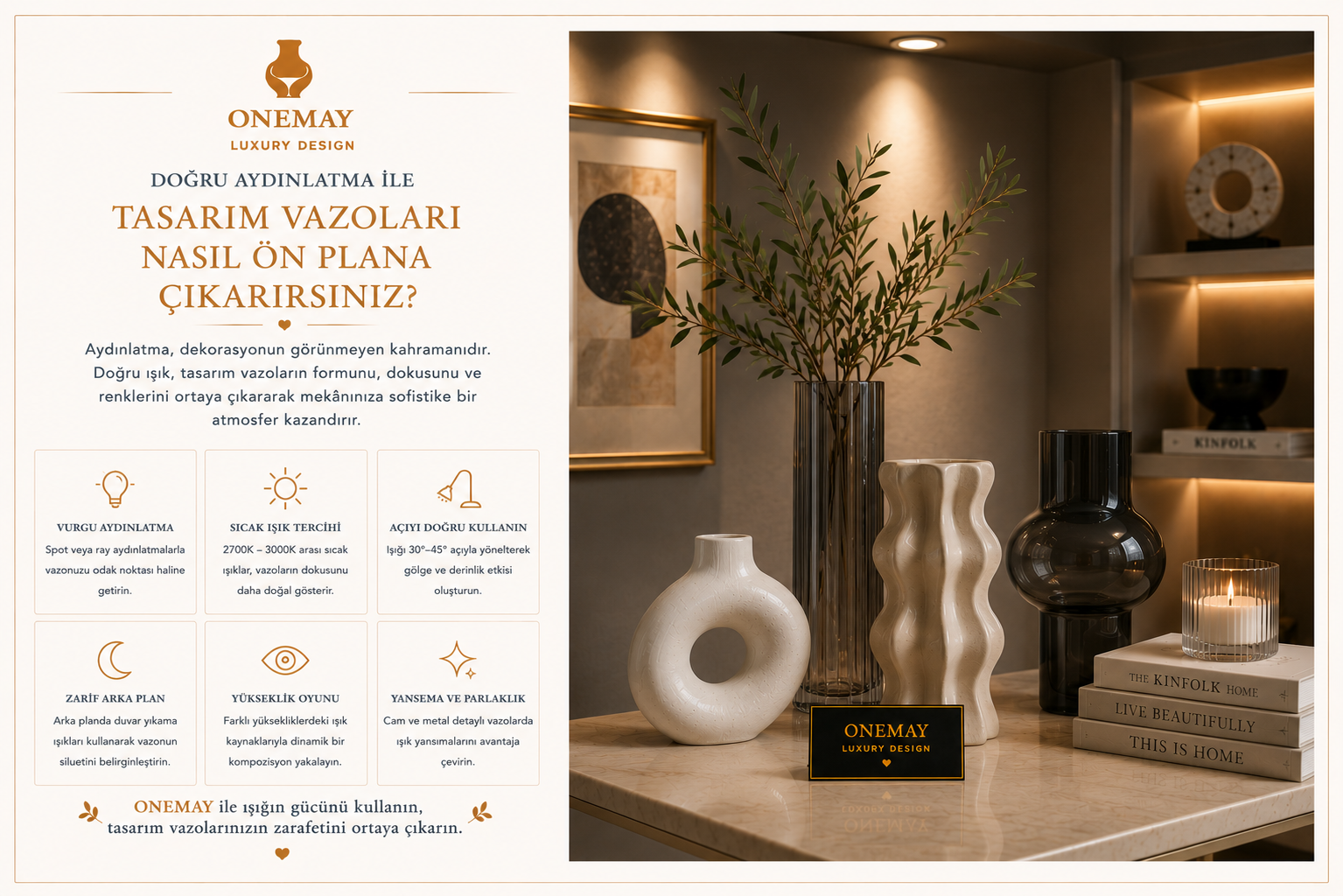 Doğru Aydınlatma ile Tasarım Vazoları Nasıl Ön Plana Çıkarırsınız?