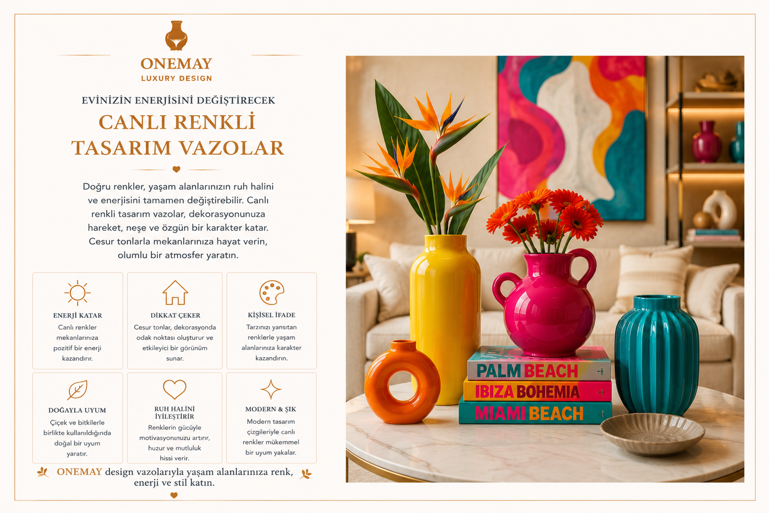 Evinizin Enerjisini Değiştirecek Canlı Renkli Tasarım Vazolar